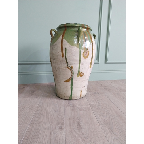 430 - Rare Spanish glazed terracotta olive pot {57 cm H x 38 cm Dia.}.