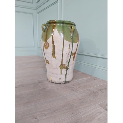 430 - Rare Spanish glazed terracotta olive pot {57 cm H x 38 cm Dia.}.