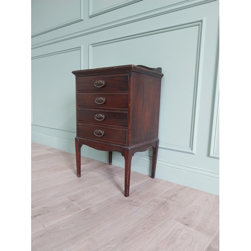 431 - Edwardian mahogany music cabinet with four drawers raised on square  tapered legs {84 cm H x 51 cm W... 