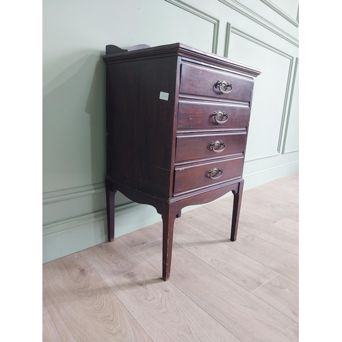 431 - Edwardian mahogany music cabinet with four drawers raised on square  tapered legs {84 cm H x 51 cm W... 