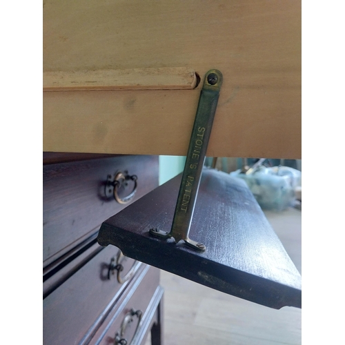 431 - Edwardian mahogany music cabinet with four drawers raised on square  tapered legs {84 cm H x 51 cm W... 