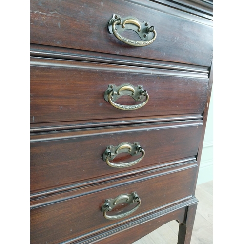 431 - Edwardian mahogany music cabinet with four drawers raised on square  tapered legs {84 cm H x 51 cm W... 