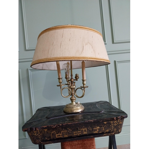 435 - Decorative French brass table lamp {65 cm H x 56 cm Dia.}.