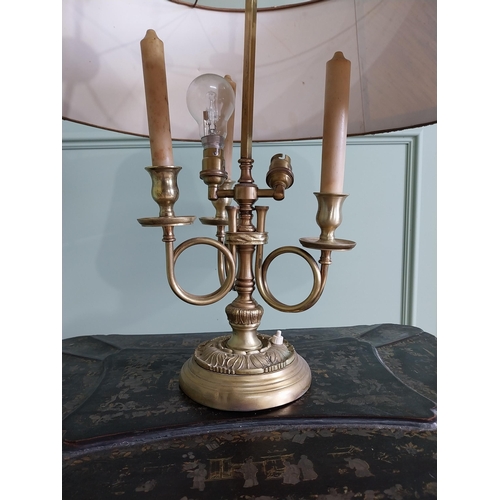 435 - Decorative French brass table lamp {65 cm H x 56 cm Dia.}.