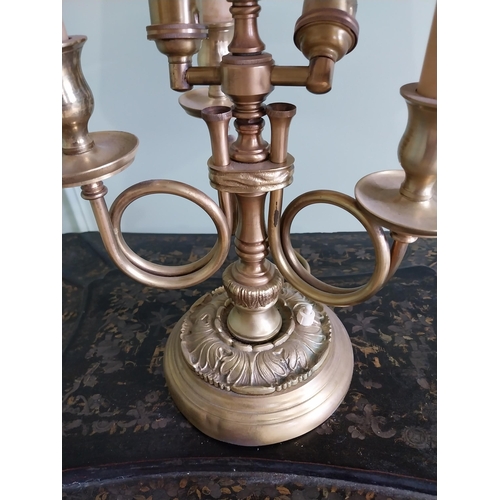 435 - Decorative French brass table lamp {65 cm H x 56 cm Dia.}.