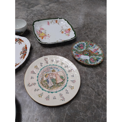 437 - Seven ceramic plates and two small Arklow pottery bowls.