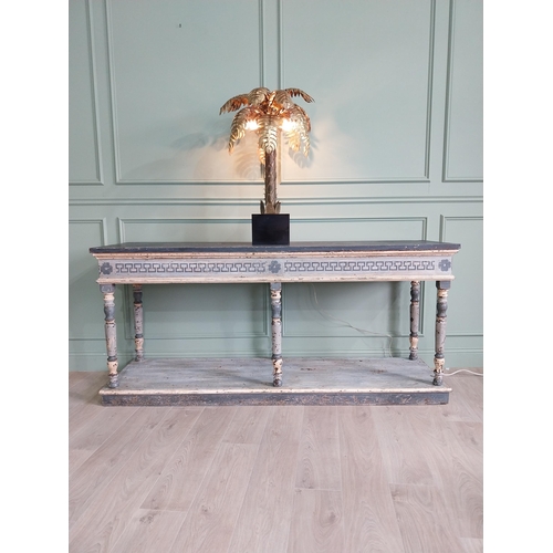 44 - Good quality large Italian carved and patinated wood console table in the Neoclassical style {92 cm ... 