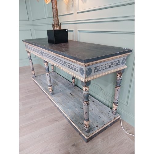 44 - Good quality large Italian carved and patinated wood console table in the Neoclassical style {92 cm ... 