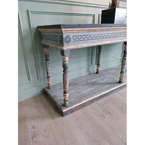 44 - Good quality large Italian carved and patinated wood console table in the Neoclassical style {92 cm ... 