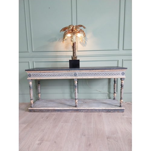 44 - Good quality large Italian carved and patinated wood console table in the Neoclassical style {92 cm ... 