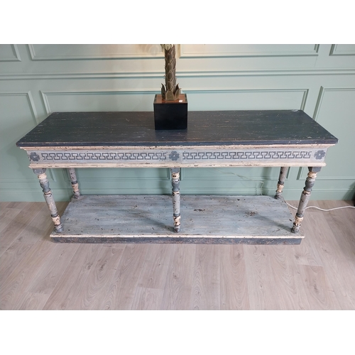 44 - Good quality large Italian carved and patinated wood console table in the Neoclassical style {92 cm ... 