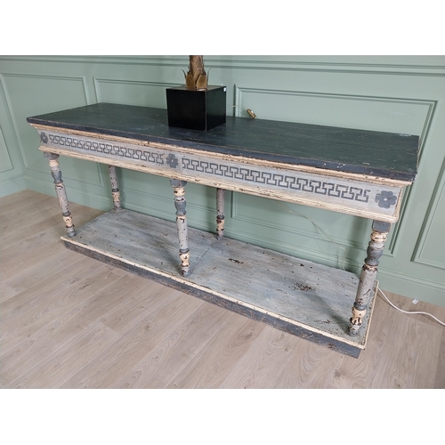 44 - Good quality large Italian carved and patinated wood console table in the Neoclassical style {92 cm ... 