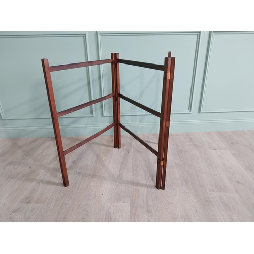 442 - Georgian mahogany folding towel rail {91 cm H x 70 cm W x 70 cm D}.