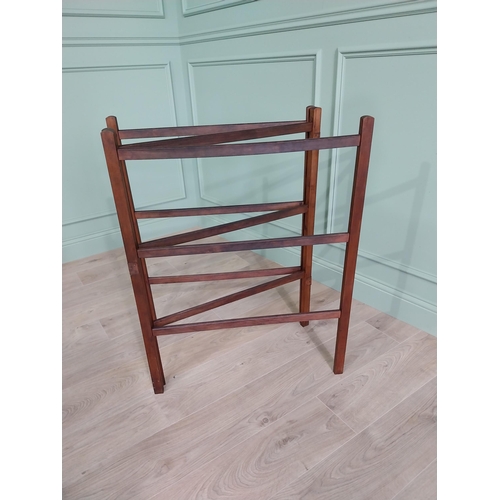 442 - Georgian mahogany folding towel rail {91 cm H x 70 cm W x 70 cm D}.