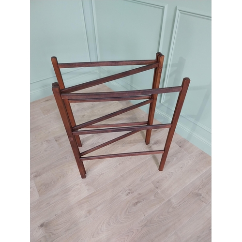 442 - Georgian mahogany folding towel rail {91 cm H x 70 cm W x 70 cm D}.