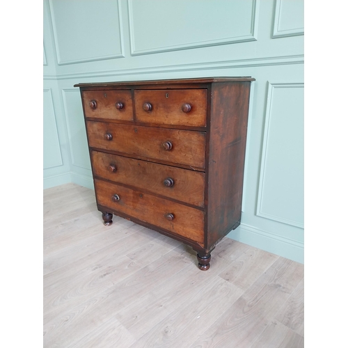 445 - 19th C. mahogany chest of drawers two short drawers above three long drawers {110 cm H x 110 cm W x ... 