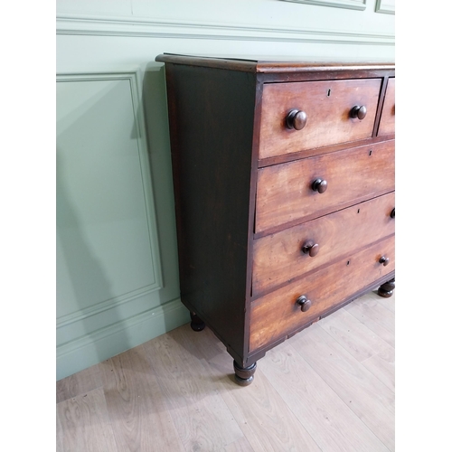 445 - 19th C. mahogany chest of drawers two short drawers above three long drawers {110 cm H x 110 cm W x ... 