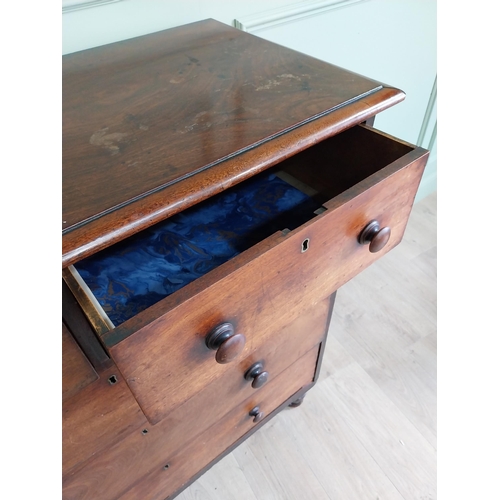 445 - 19th C. mahogany chest of drawers two short drawers above three long drawers {110 cm H x 110 cm W x ... 