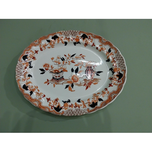 463 - Victorian Bisto hand painted ceramic meat platter {33 cm H x 41 cm W}.