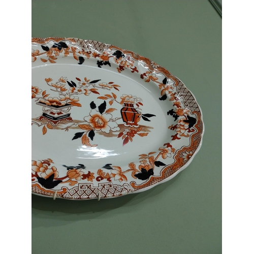 463 - Victorian Bisto hand painted ceramic meat platter {33 cm H x 41 cm W}.