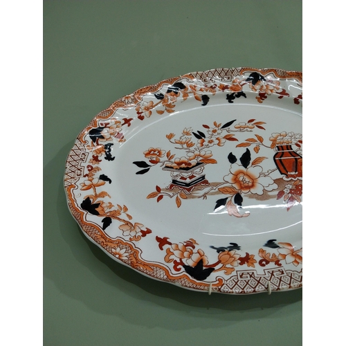 463 - Victorian Bisto hand painted ceramic meat platter {33 cm H x 41 cm W}.