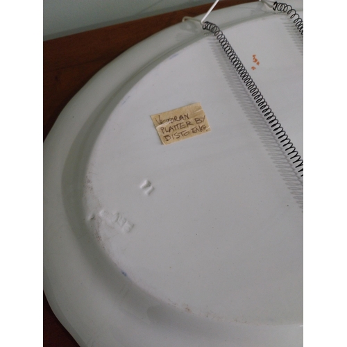 463 - Victorian Bisto hand painted ceramic meat platter {33 cm H x 41 cm W}.