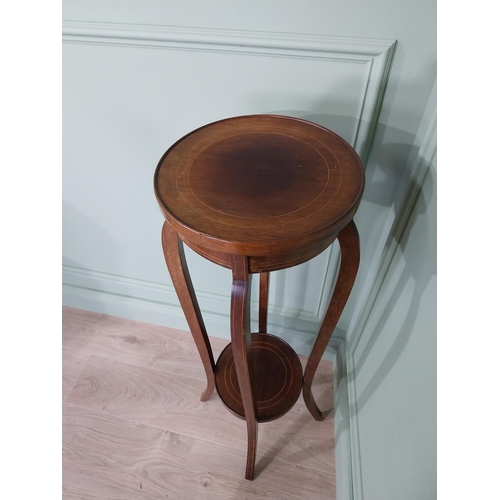 470 - Edwardian inlaid satinwood jardini�re stand {100 cm H x 27 cm Dia.}.