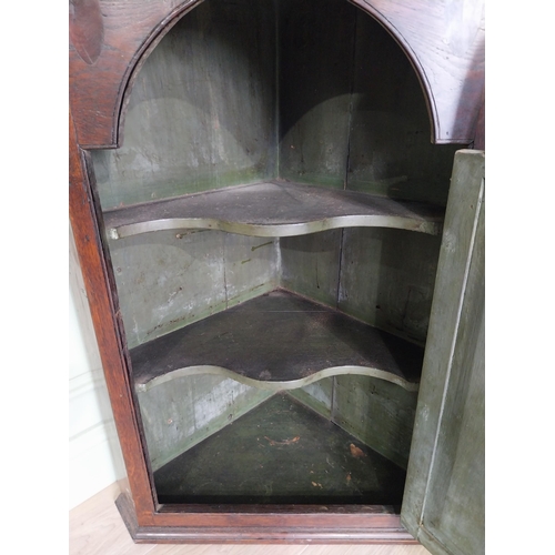 473 - 19th C. oak corner cupboard {93 cm H x 69 cm W x 42 cm D}.