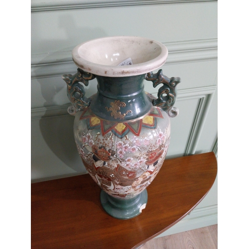 477 - Pair of 19th C. oriental ceramic vases. {47 cm H x 23 cm Dia.}.