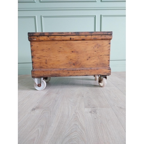 480 - Early 20th C. pine carpenters tool box complete with contents of tools {60 cm H x 82 cm W x 44 cm D}... 