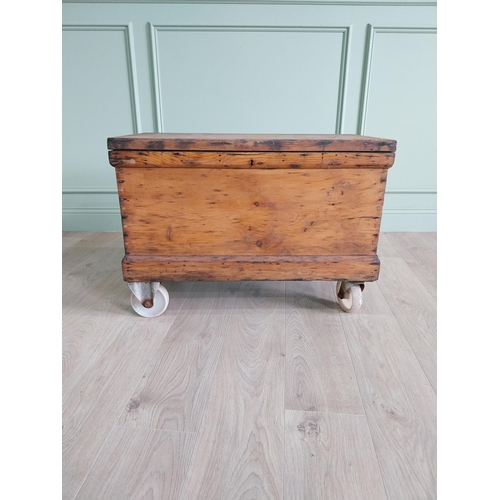 480 - Early 20th C. pine carpenters tool box complete with contents of tools {60 cm H x 82 cm W x 44 cm D}... 