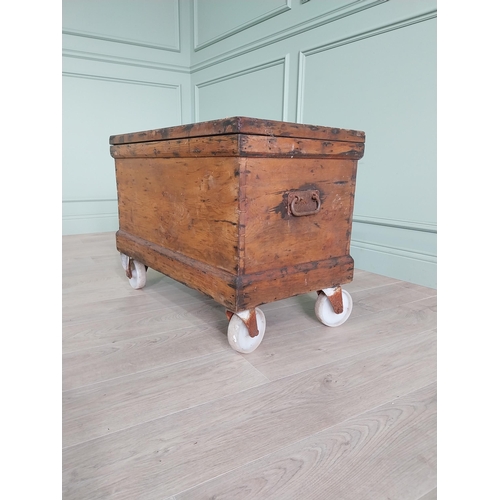 480 - Early 20th C. pine carpenters tool box complete with contents of tools {60 cm H x 82 cm W x 44 cm D}... 