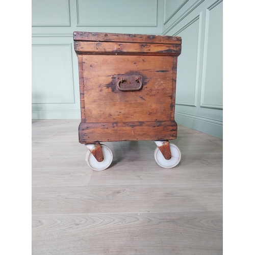 480 - Early 20th C. pine carpenters tool box complete with contents of tools {60 cm H x 82 cm W x 44 cm D}... 