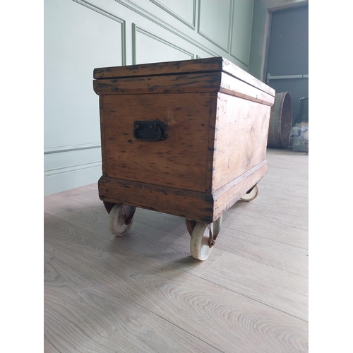 480 - Early 20th C. pine carpenters tool box complete with contents of tools {60 cm H x 82 cm W x 44 cm D}... 