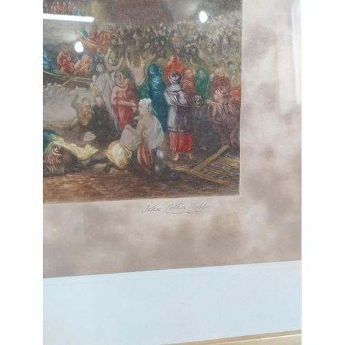 482 - 19th C. coloured print Ancient City of Carthage mounted in gilt frame {62 cm H x 77 cm W}.