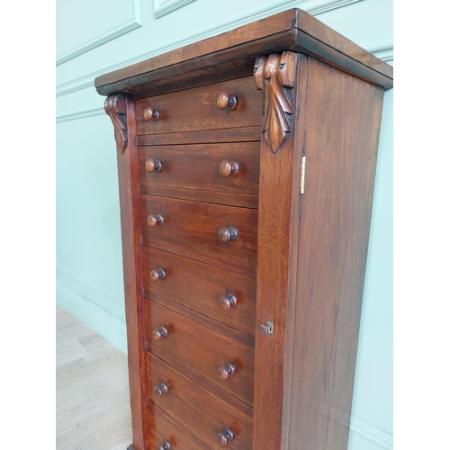 517 - Good quality 19th C. Wellington chest of drawers with seven graduated drawers {104 cm H x 50 cm W x ... 