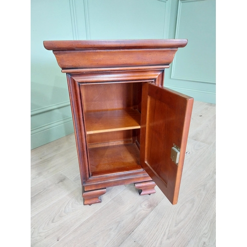 54 - Pair of good quality cherrywood bedside lockers with single drawer above single blind door raised on... 