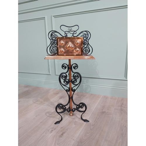 7 - Good quality Art Nouveau copper and twisted metal magazine rack {84 cm H x 37 cm W x 30 cm D}.