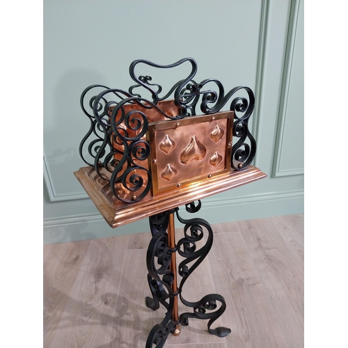 7 - Good quality Art Nouveau copper and twisted metal magazine rack {84 cm H x 37 cm W x 30 cm D}.