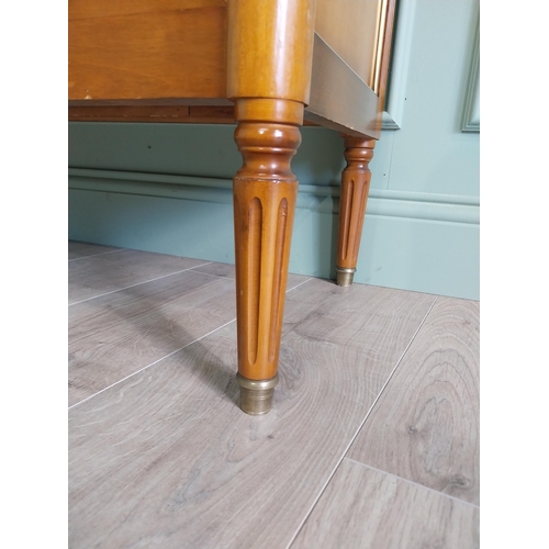 81 - Good quality French mahogany and brass side cabinet with one long drawer over two blind doors raised... 