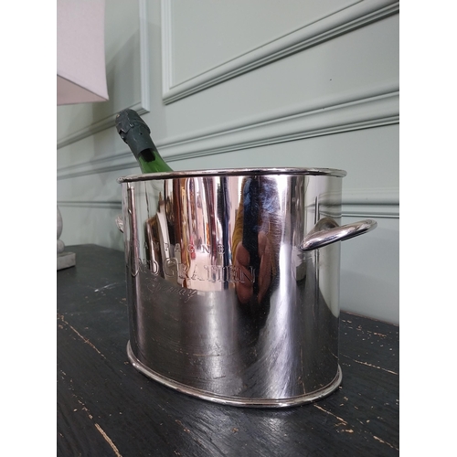 88 - Good quality silver plated champagne bucket {18 cm H x 28 cm W x 16 cm D}.