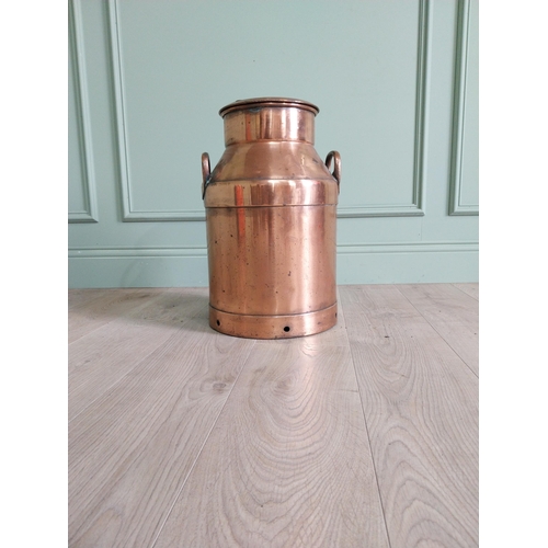 89 - Good quality copper milk churn {50 cm H x 30 cm Dia.}.