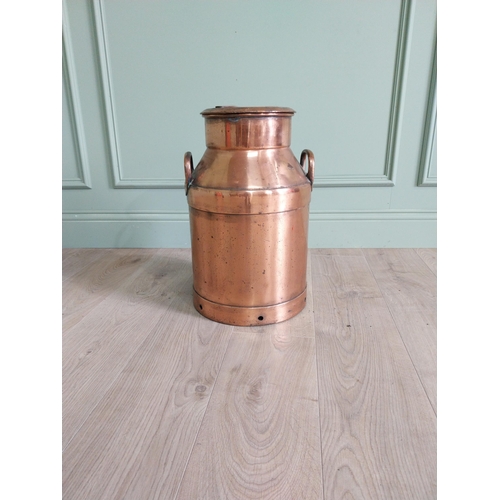 89 - Good quality copper milk churn {50 cm H x 30 cm Dia.}.