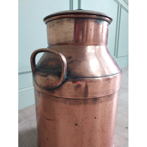 89 - Good quality copper milk churn {50 cm H x 30 cm Dia.}.