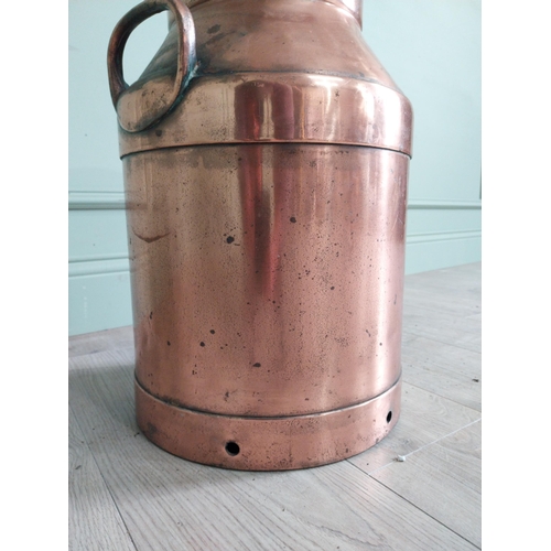 89 - Good quality copper milk churn {50 cm H x 30 cm Dia.}.