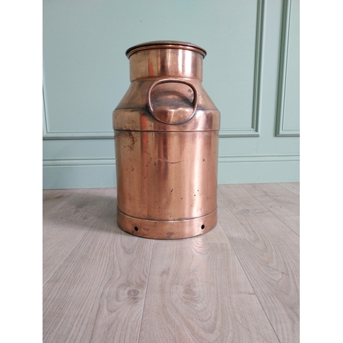 89 - Good quality copper milk churn {50 cm H x 30 cm Dia.}.