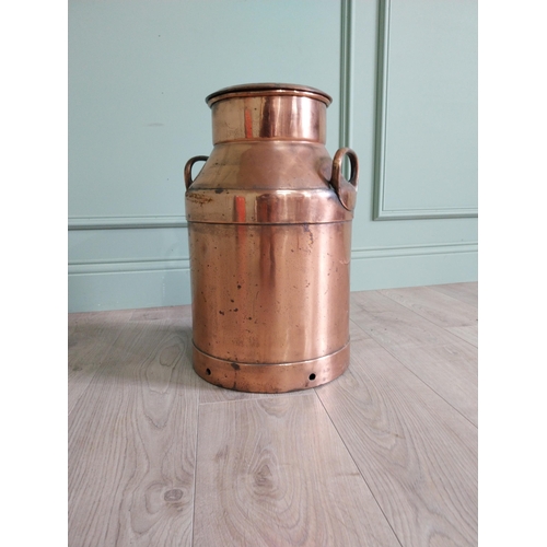 89 - Good quality copper milk churn {50 cm H x 30 cm Dia.}.