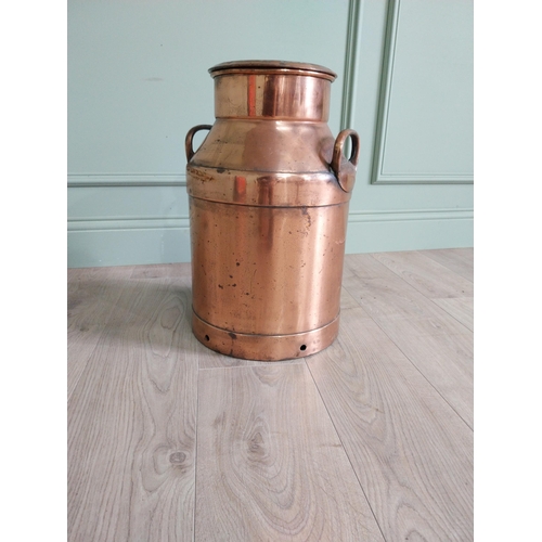 89 - Good quality copper milk churn {50 cm H x 30 cm Dia.}.