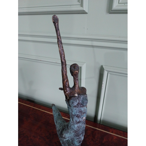 9 - Exceptional bronze sculpture of a Ballerina mounted on marble plinth {55 cm H x 26 cm W x 16 cm D}.