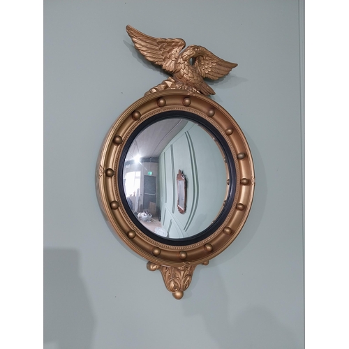 97 - Gilt convex mirror in the Regency style {70 cm H x 47 cm Dia.}.